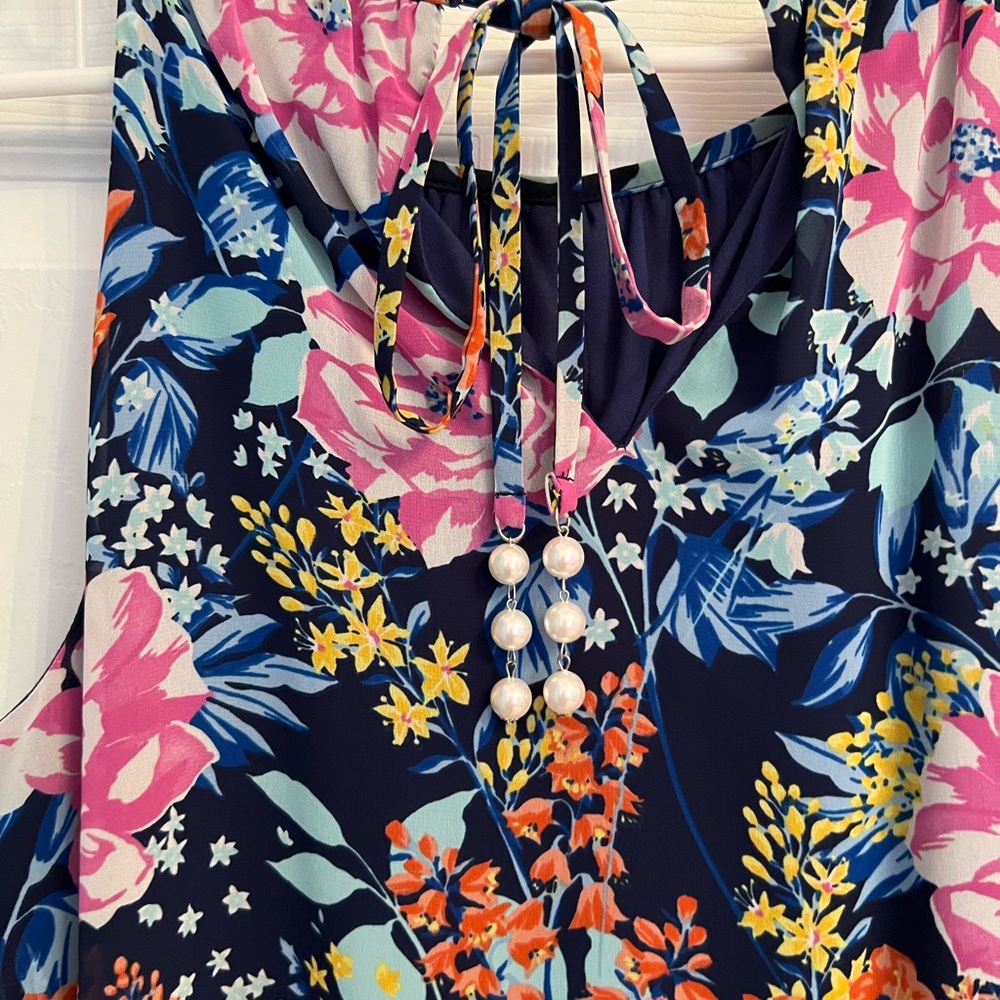 Navy blue base floral dress